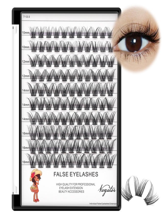 Vayator →VAYATOR 4 Styles Wide Cluster D Curl 8-20mm Professional Makeup Individual Cluster Eyelashes Grafting Fake False Eyelashes Eyelash Extension Individual Eyelash (D#16+18mm Mixed) - Image 1